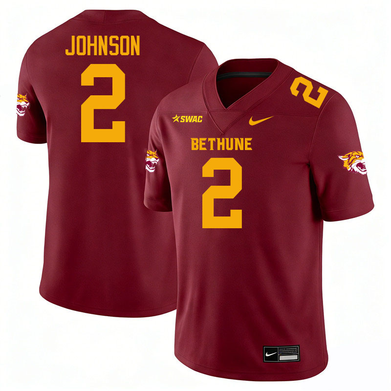 Bethune-Cookman Wildcats #2 Marqui Johnson College Football Jerseys,Uniforms-Maroon
